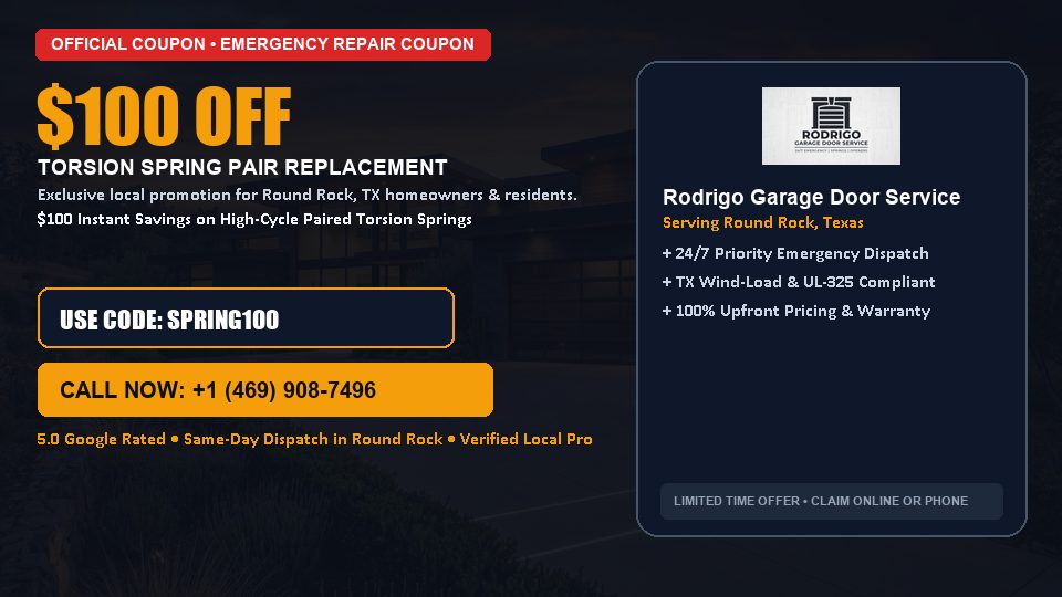 Rodrigo Garage Door Service $100 OFF Dual Torsion Spring Replacement
